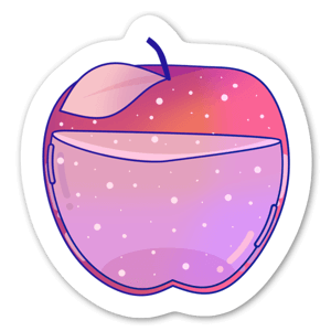 An apple a day, keeps the doctor away like magic - sticker