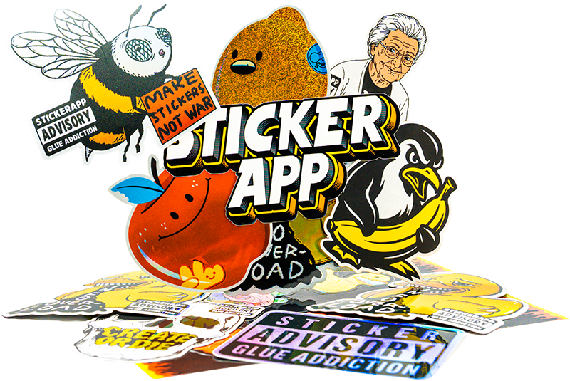 A collection of colorful stickers in different materials