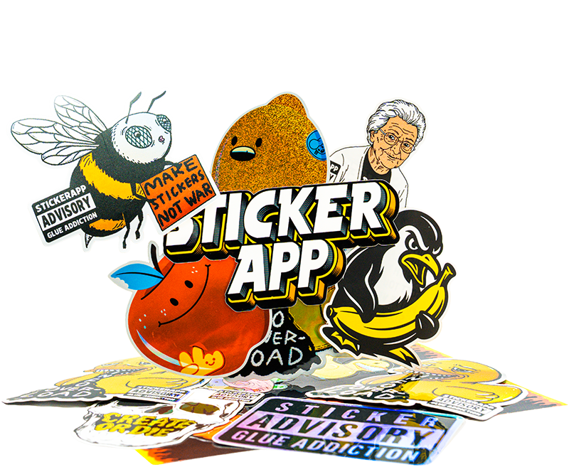 A collection of colorful stickers in different materials